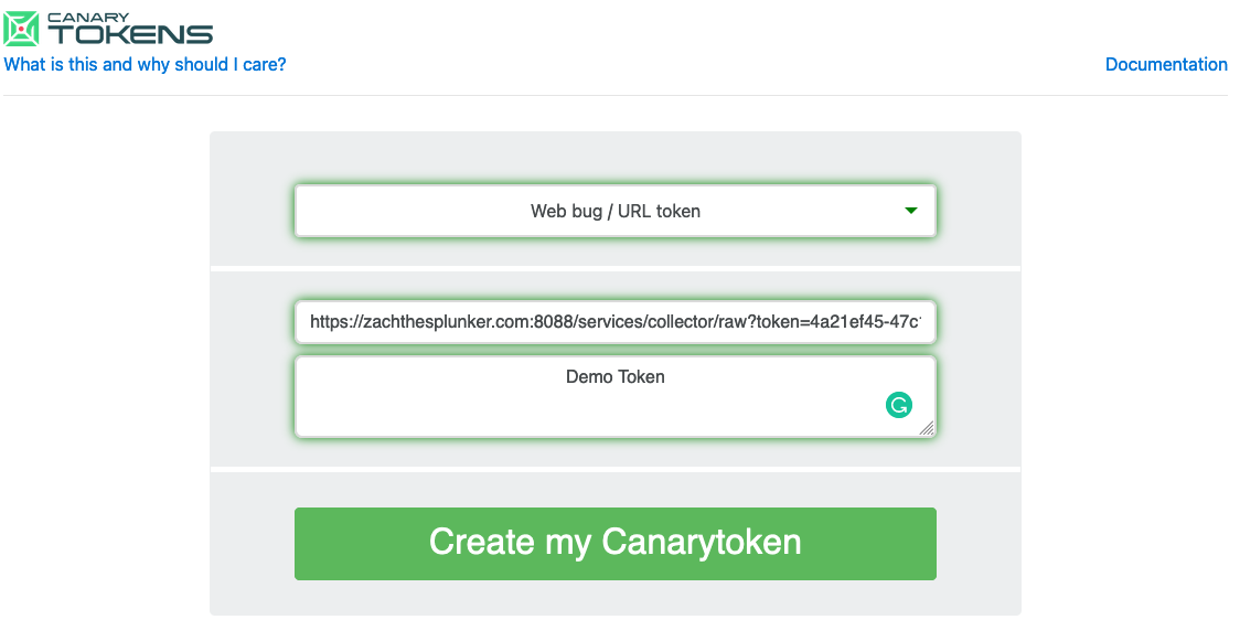 Canarytoken Example